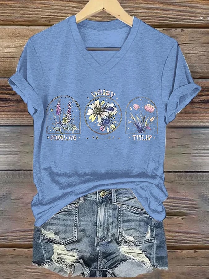 🔥Buy 3 Get 15% Off🔥Women's Floral FDT Print T-Shirt