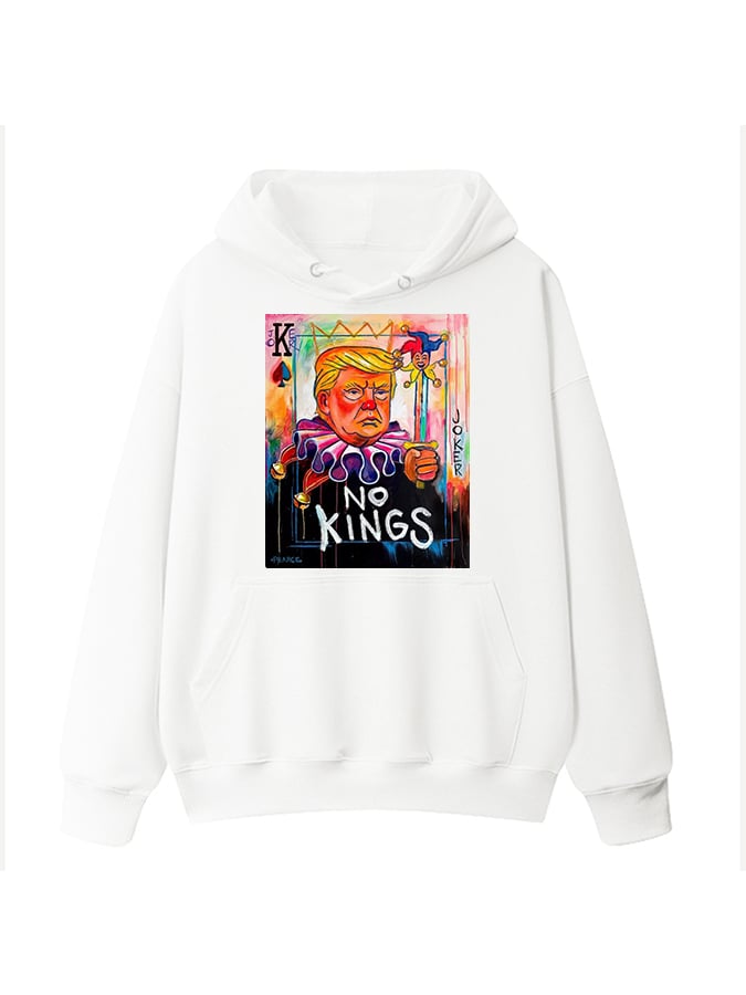 Unisex No Kings In America Print Casual Hoodie