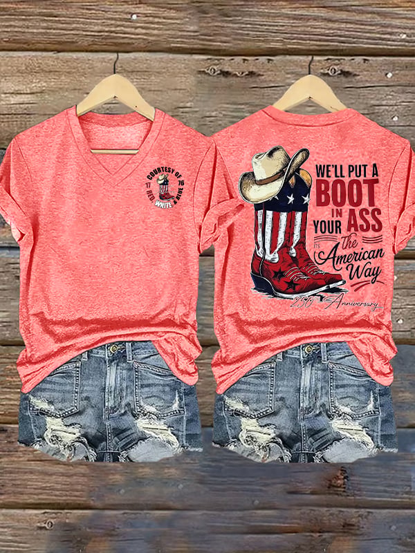 Women's WE'LL PUT A BOOT Print T-Shirt