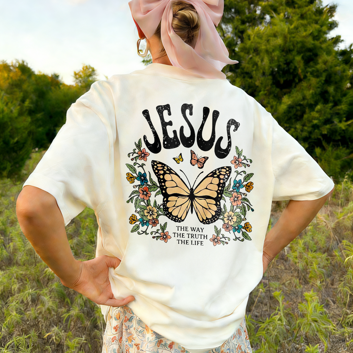 Jesus The Way The Truth The Life Printed Women's T-shirt