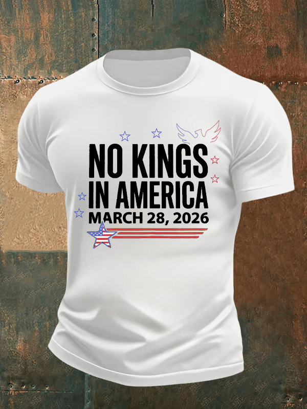 🔥Buy 3 Get 15% Off Men's NO KINGS IN AMERICA Print T-Shirt