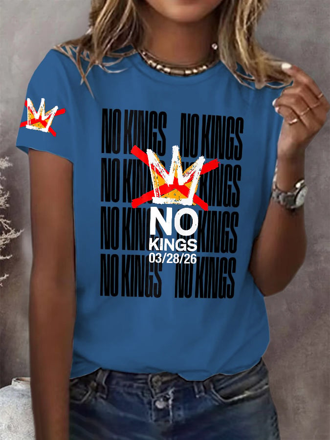 🔥Buy 3 Get 15% Off Retro No Kings Day March 28 2026 Print T-Shirt