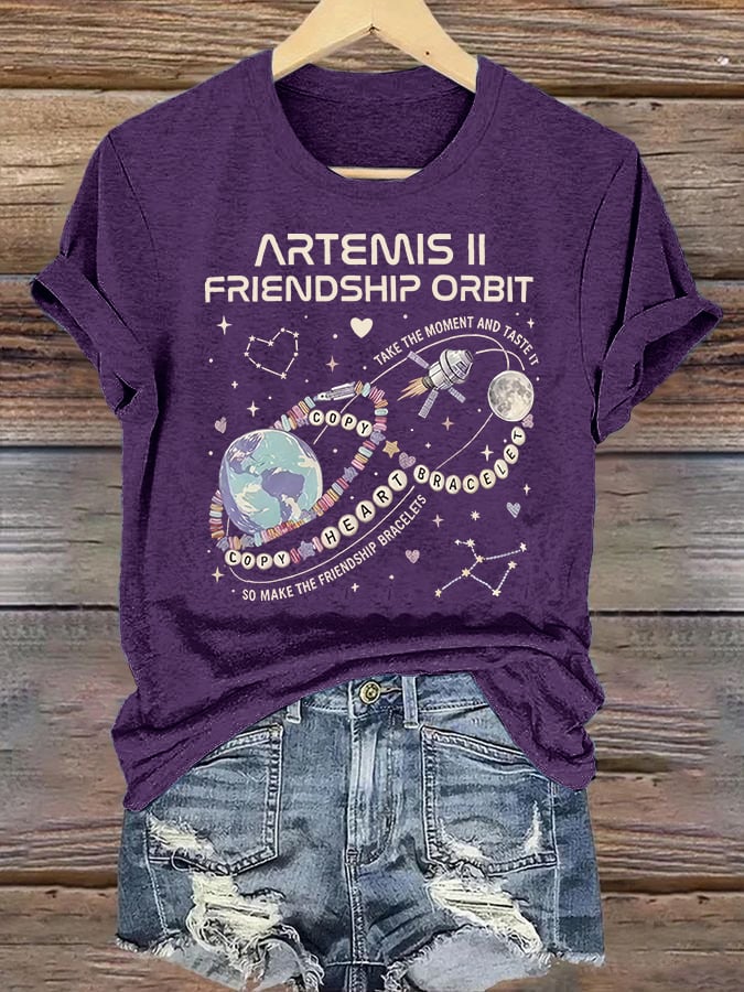 Women's Fun Planet Print T-Shirt
