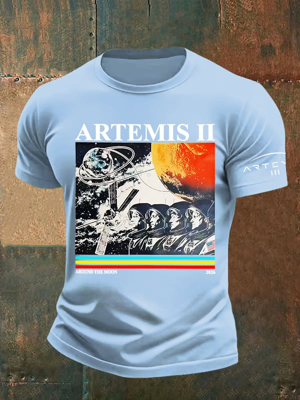 Men's Lunar Landing Character Print T-Shirt