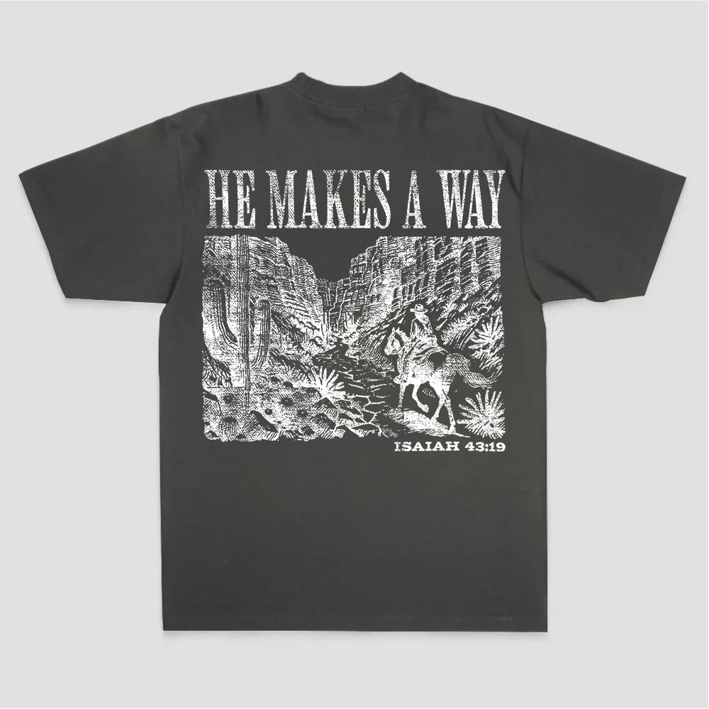 He Makes A Way Isaiah 43:19 Western Landscape Print Printed Women's T-shirt
