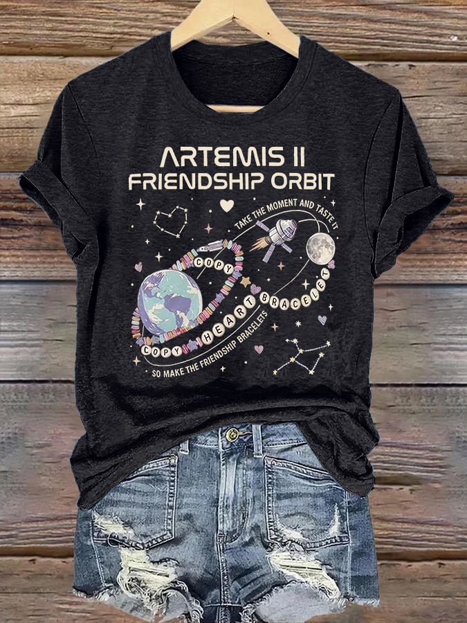 Women's Fun Planet Print T-Shirt