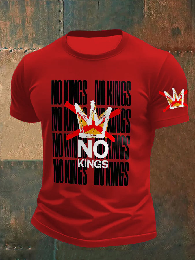 🔥Buy 3 Get 15% Off Men's Retro No Kings In America Print T-Shirt