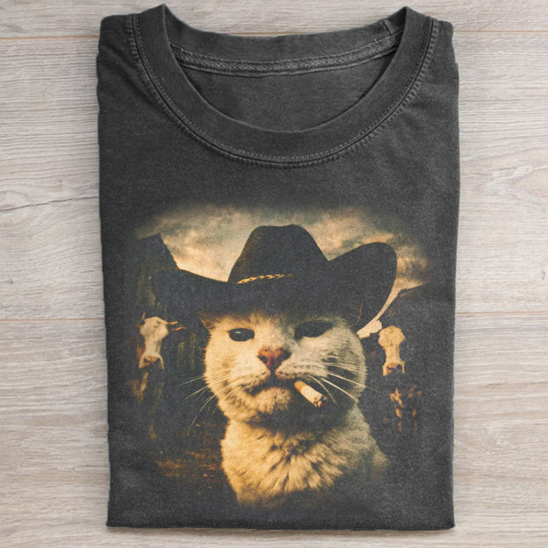 Funny Cowboy Cat T-shirt