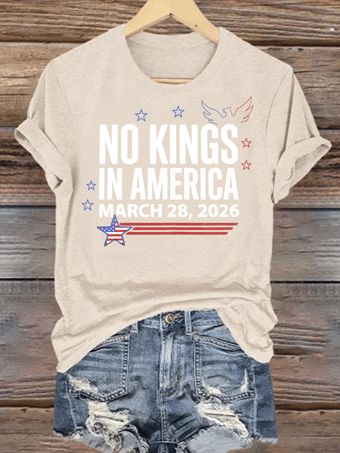 🔥Buy 3 Get 15% Off Women's NO KINGS IN AMERICA Print T-Shirt