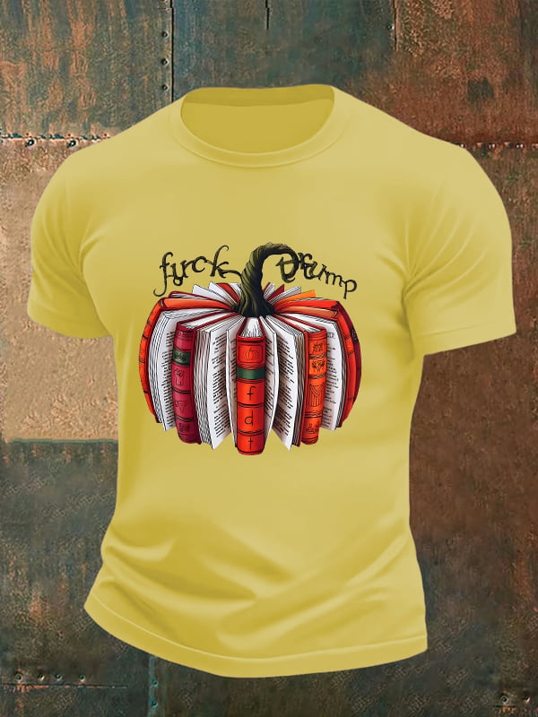 Men's Fall Book Pumpkin DTF transfer - FDT, Fall Aesthetic print T-Shirt