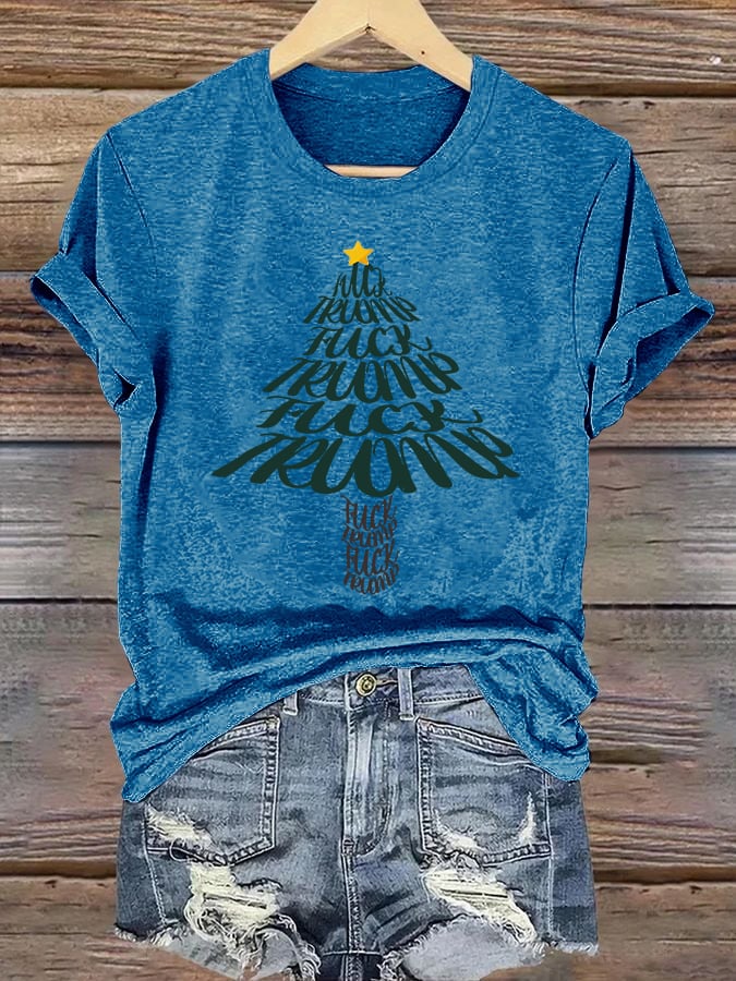 🔥Buy 3 Get 15% Off🔥Women's Funny Christmas Tree With fdt T-Shirt