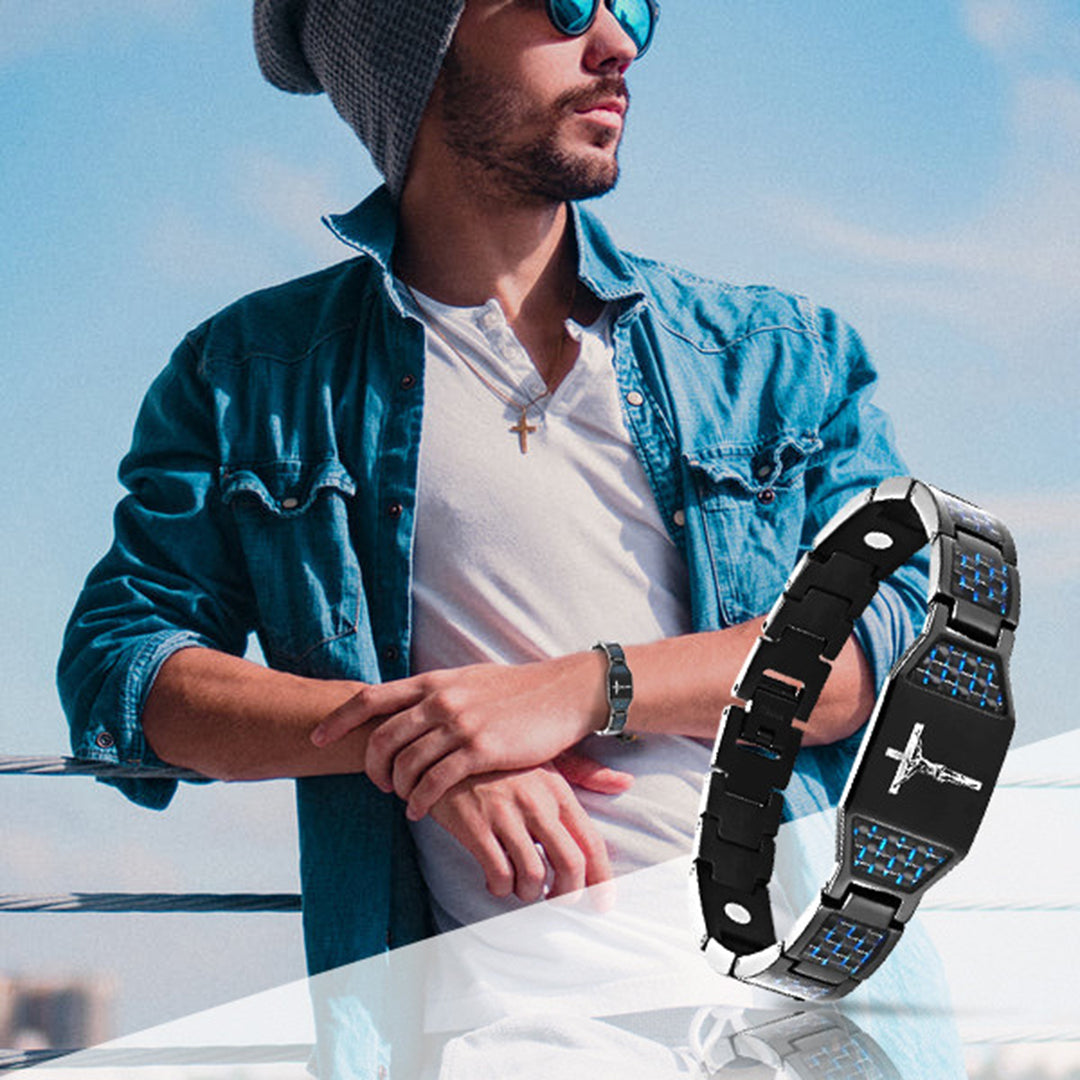 Men's Jesus cross energy bracelet