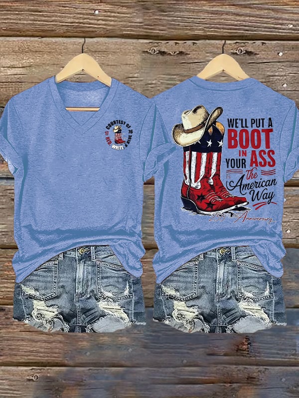 Women's WE'LL PUT A BOOT Print T-Shirt