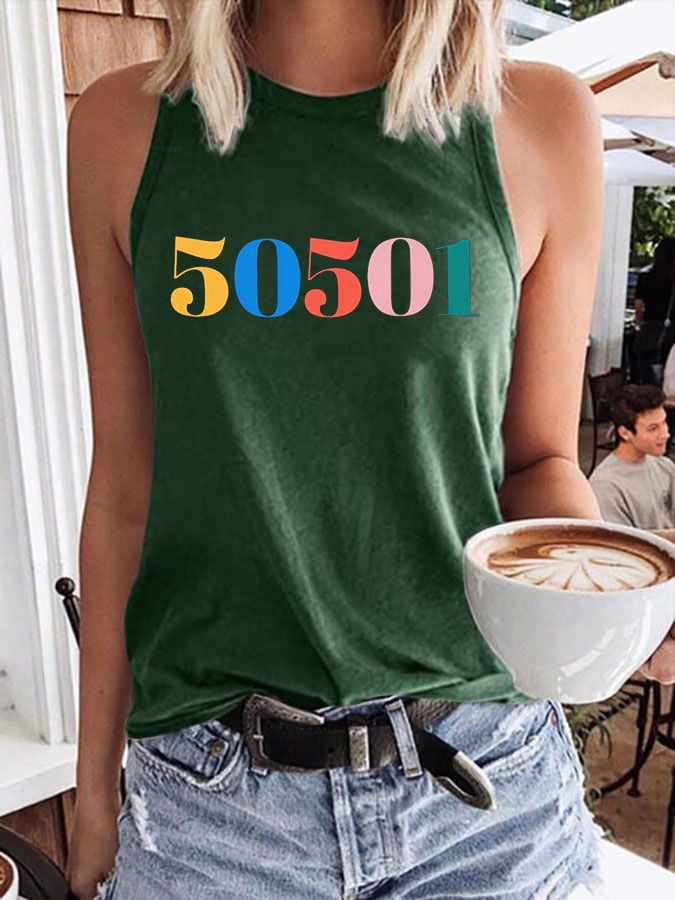 🔥Buy 3 Get 15% Off🔥Women's 50 Protests 50 States 1 Movement Print Crew Neck Tank Top