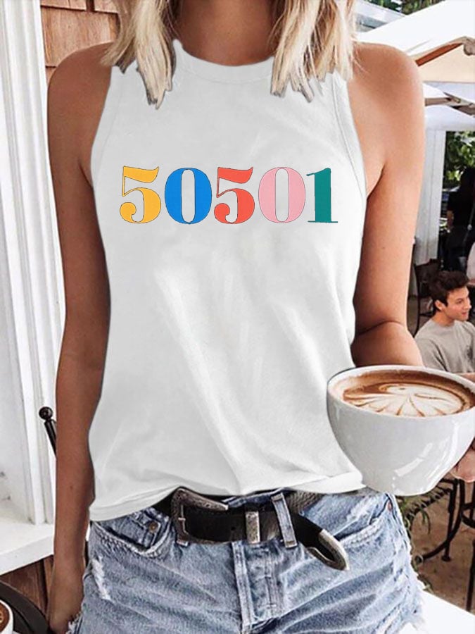 🔥Buy 3 Get 15% Off🔥Women's 50 Protests 50 States 1 Movement Print Crew Neck Tank Top