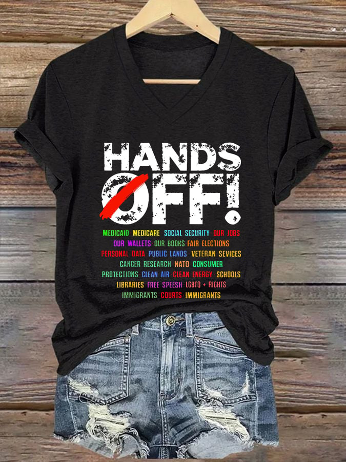 🔥Buy 3 Get 15% Off🔥Women's Hands Off Protest Print Casual T-Shirt