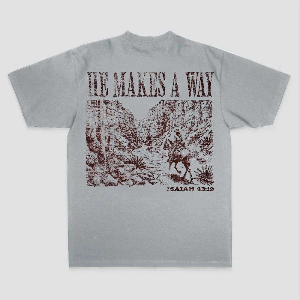 He Makes A Way Isaiah 43:19 Western Landscape Print Printed Women's T-shirt