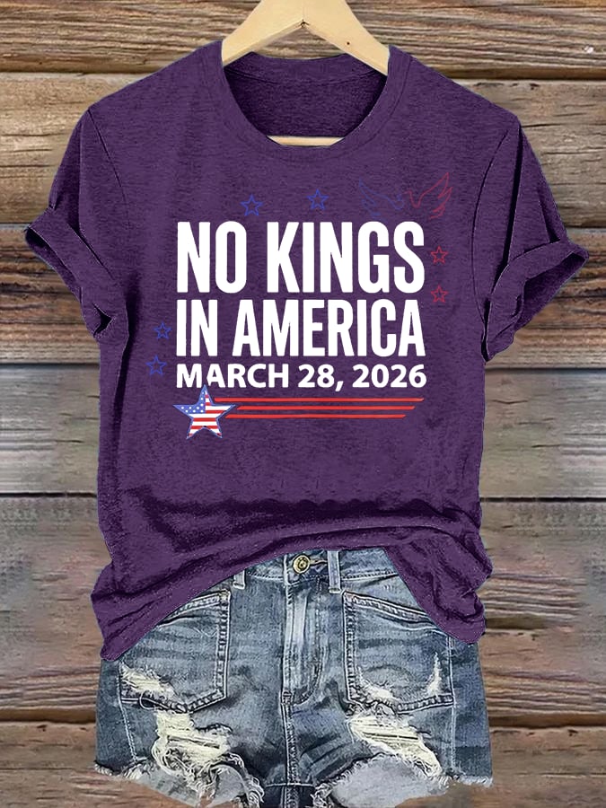 🔥Buy 3 Get 15% Off Women's NO KINGS IN AMERICA Print T-Shirt