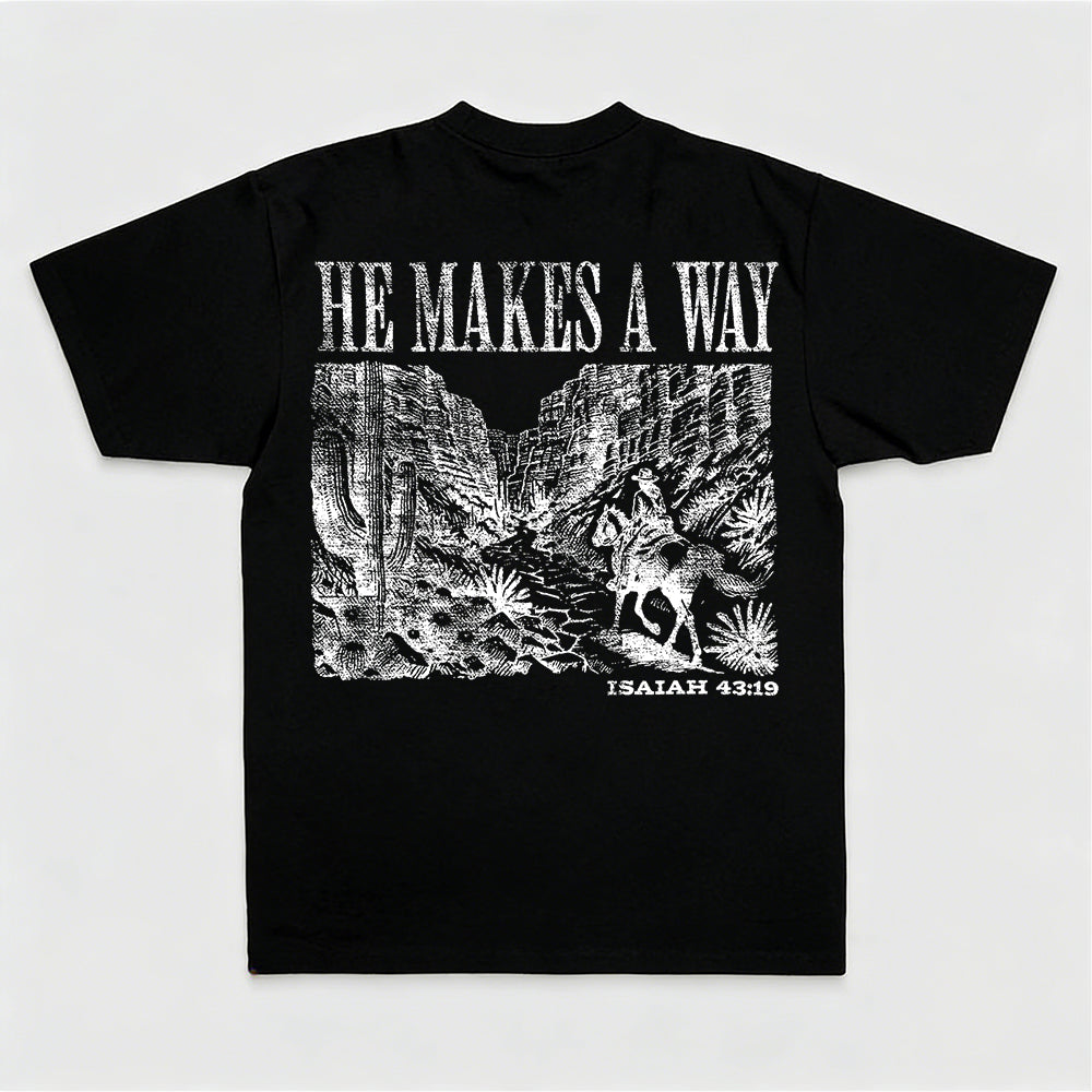 He Makes A Way Isaiah 43:19 Western Landscape Print Printed Women's T-shirt