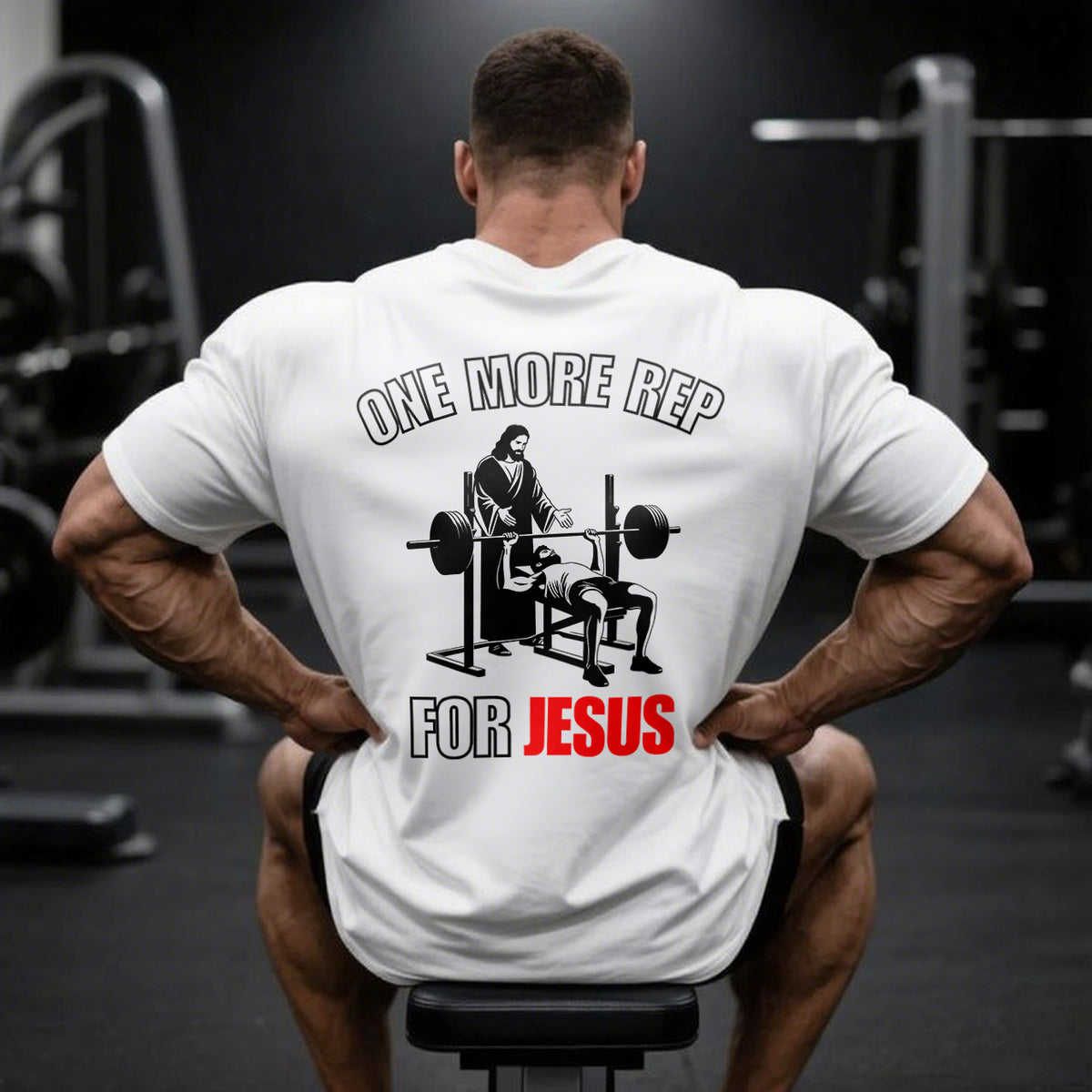 One More Rep For Jesus Printed Men's T-shirt
