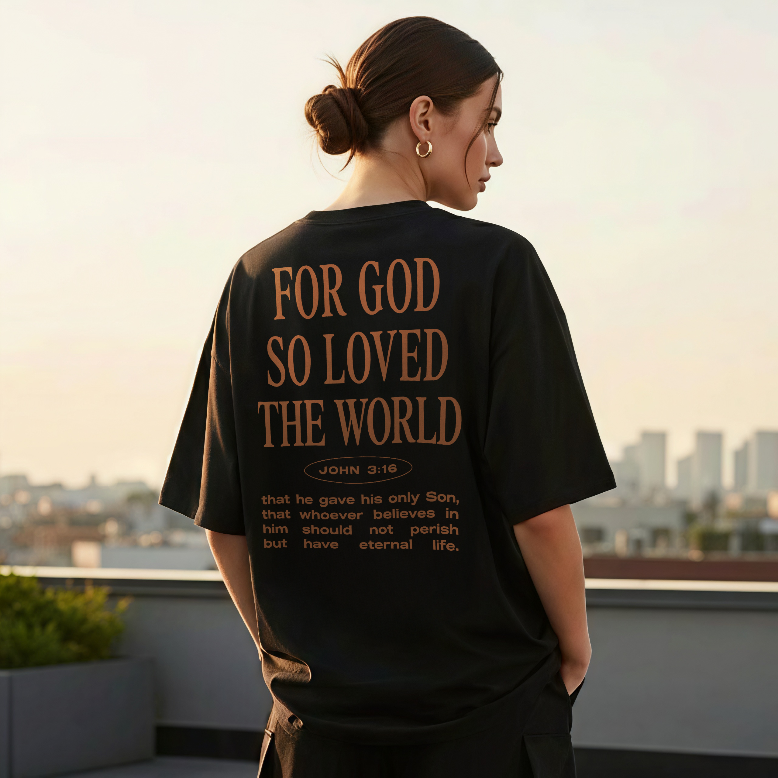 For God So Loved The World John 3:16 Bible Verse Print Printed Women's T-shirt
