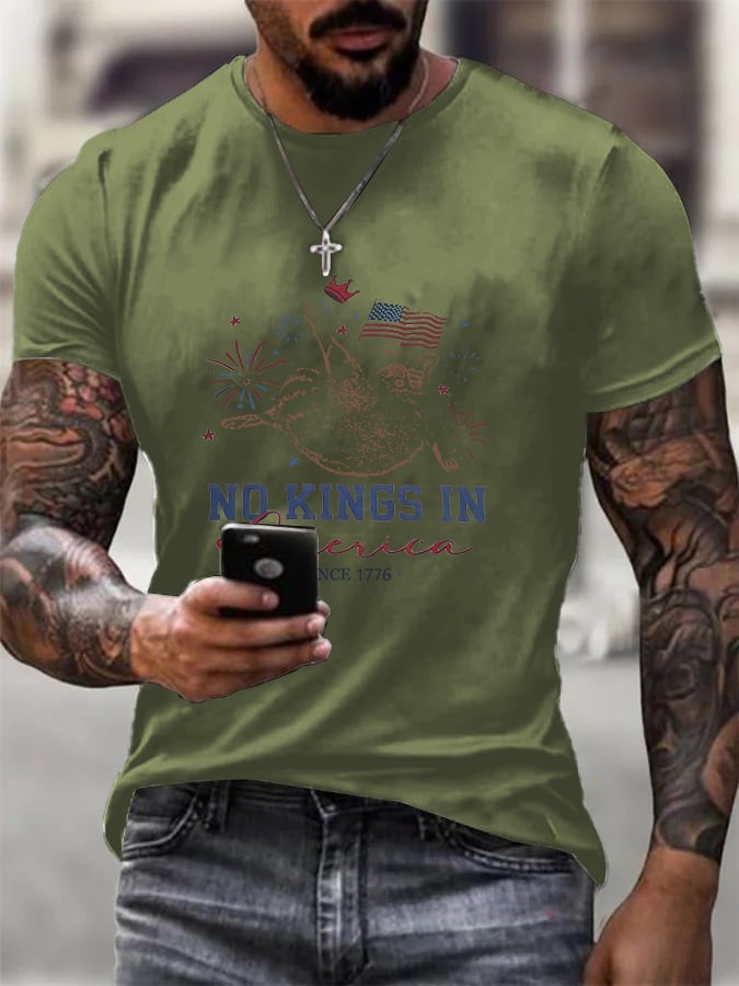 🔥Buy 3 Get 15% Off🔥Men's No King In America Printed T-Shirt