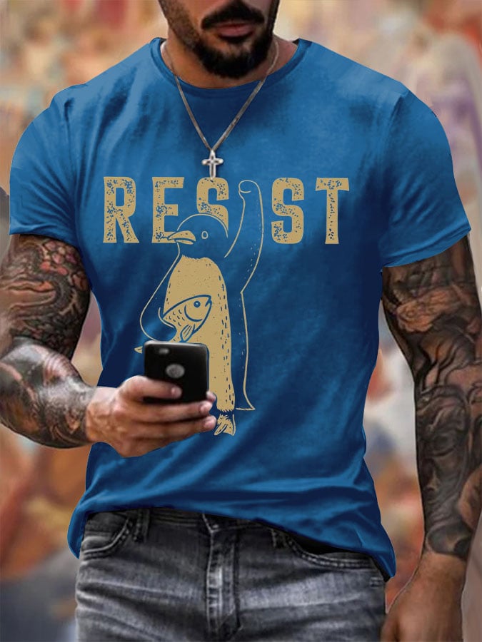 🔥Buy 3 Get 15% Off🔥Men's Penguins Resist Tariffs Printing T Shirt