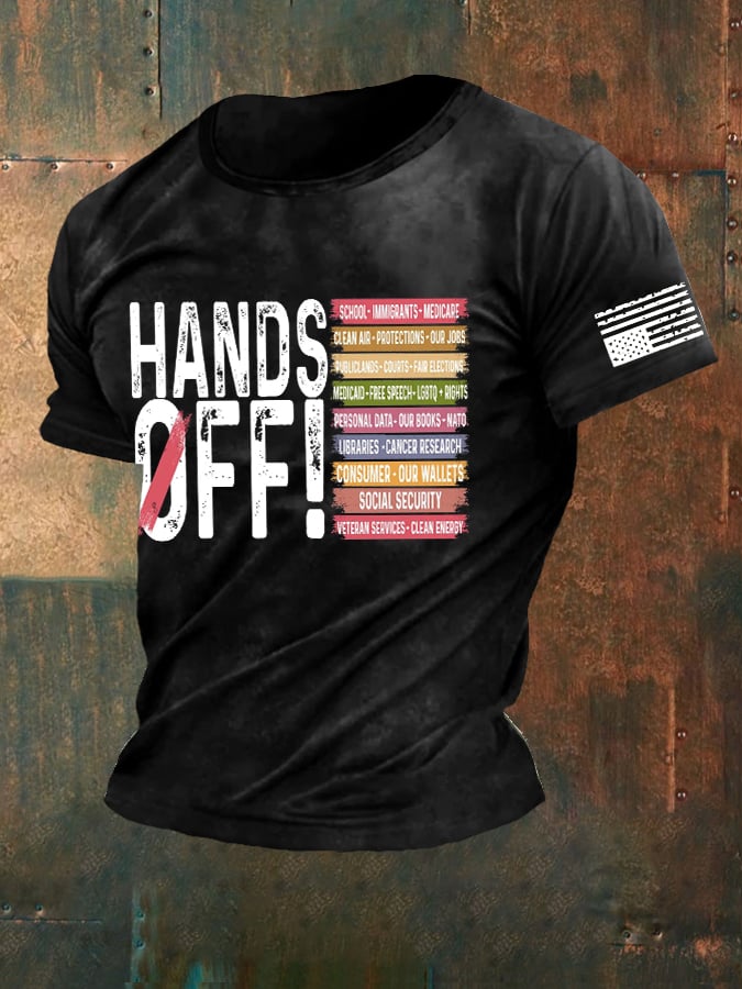🔥Buy 3 Get 15% Off🔥Men'S Retro Hands Off Protest Print T-Shirt