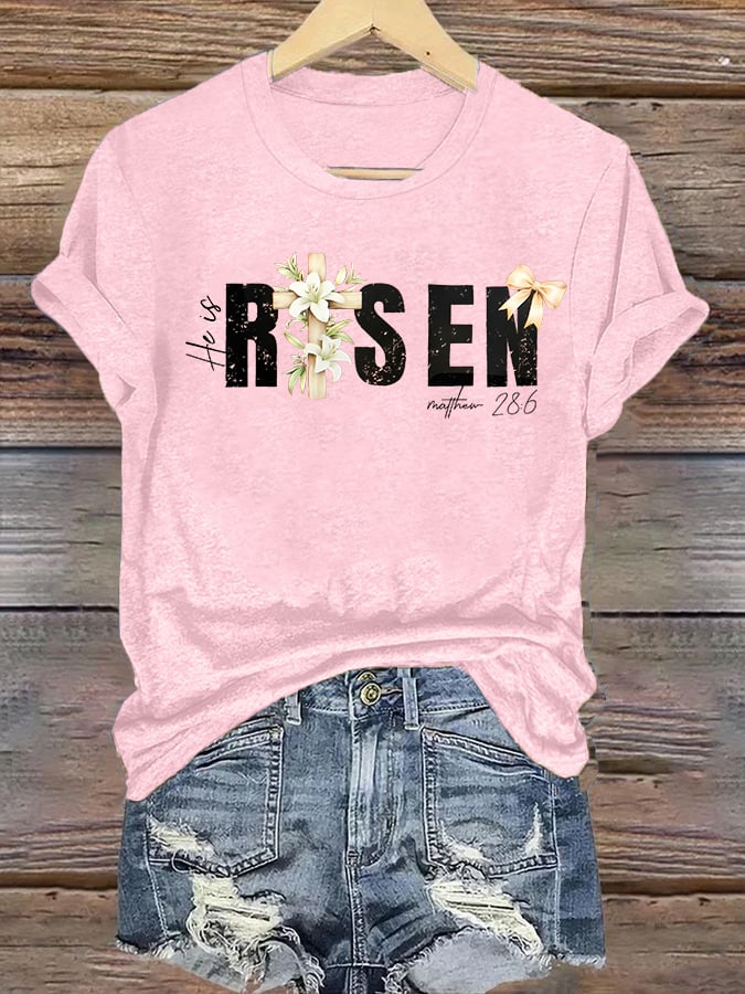 Women's He is Risen Print T-Shirt
