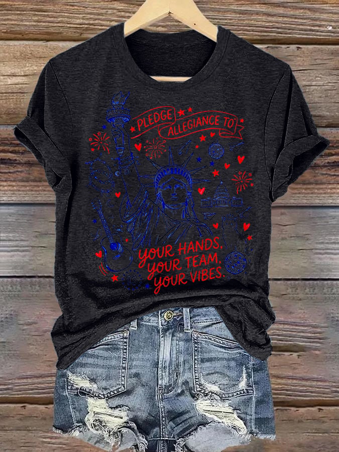 Women's Pledge Allegiance To Your Hands Your Team Your Vibes Shirt