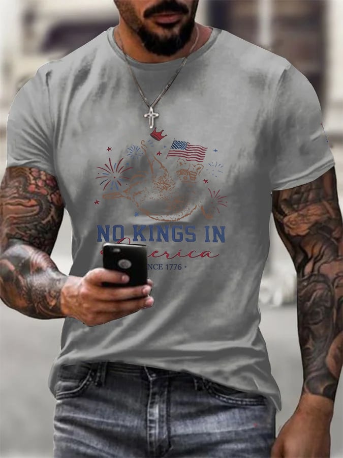 🔥Buy 3 Get 15% Off🔥Men's No King In America Printed T-Shirt