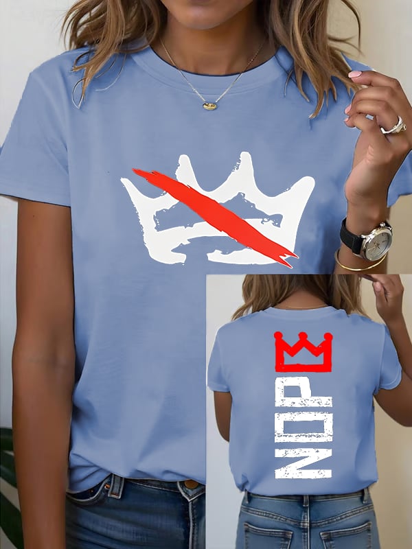 🔥Buy 3 Get 15% Off Women's America has no kings Printed Casual T-Shirt