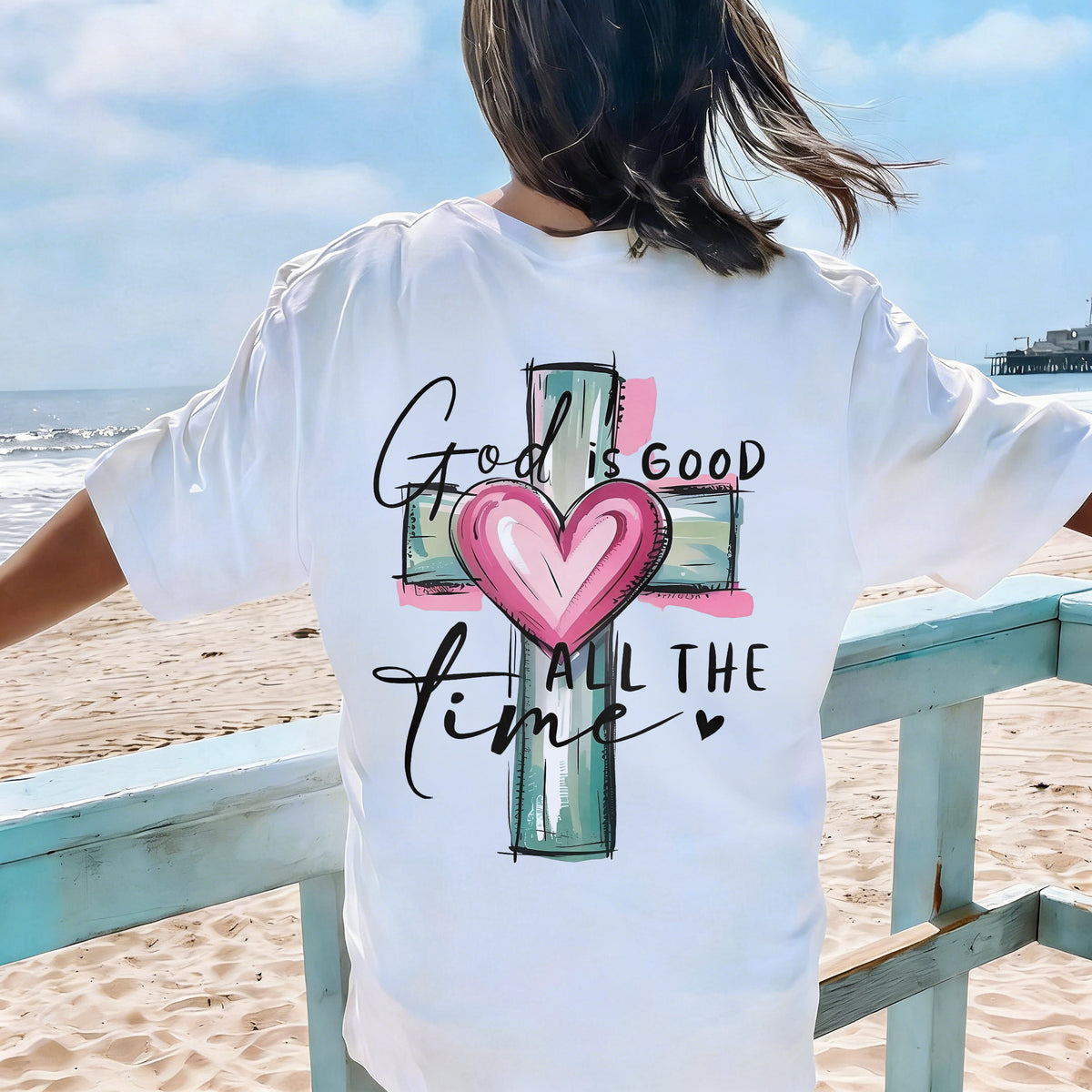 God Is Good All The Time Printed Women's T-shirt
