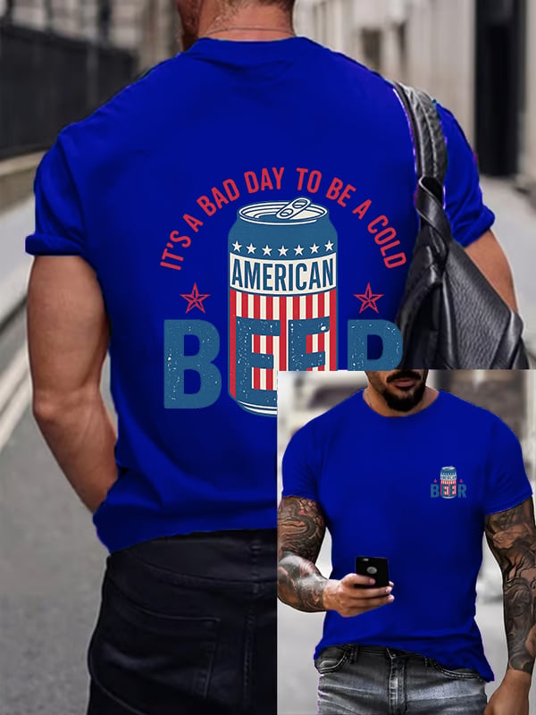 🔥Buy 3 Get 15% Off🔥It’s a Bad Day to Be a Cold Beer, Funny 4th of July Drinking Shirt