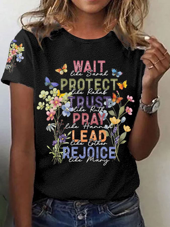 Women'S Casual Sign Language Faith Short Sleeve T-Shirt