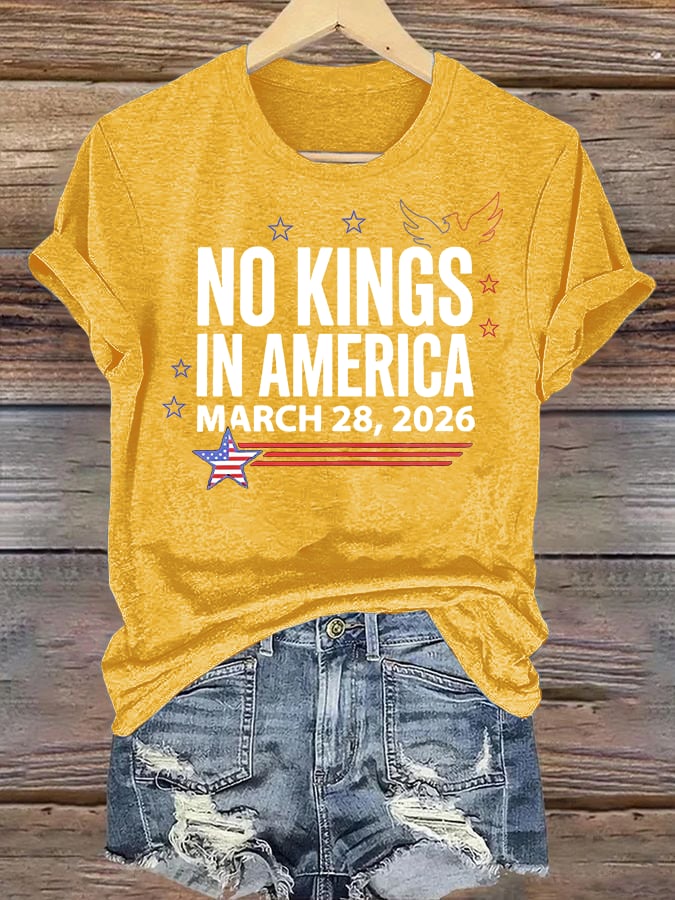 🔥Buy 3 Get 15% Off Women's NO KINGS IN AMERICA Print T-Shirt