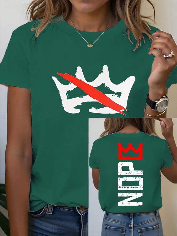 🔥Buy 3 Get 15% Off Women's America has no kings Printed Casual T-Shirt