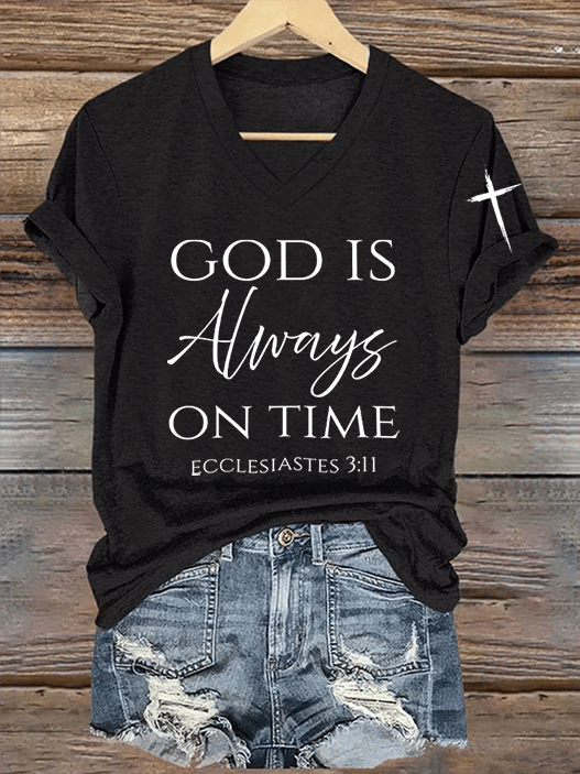 Women's God Is Always On Time T-Shirt