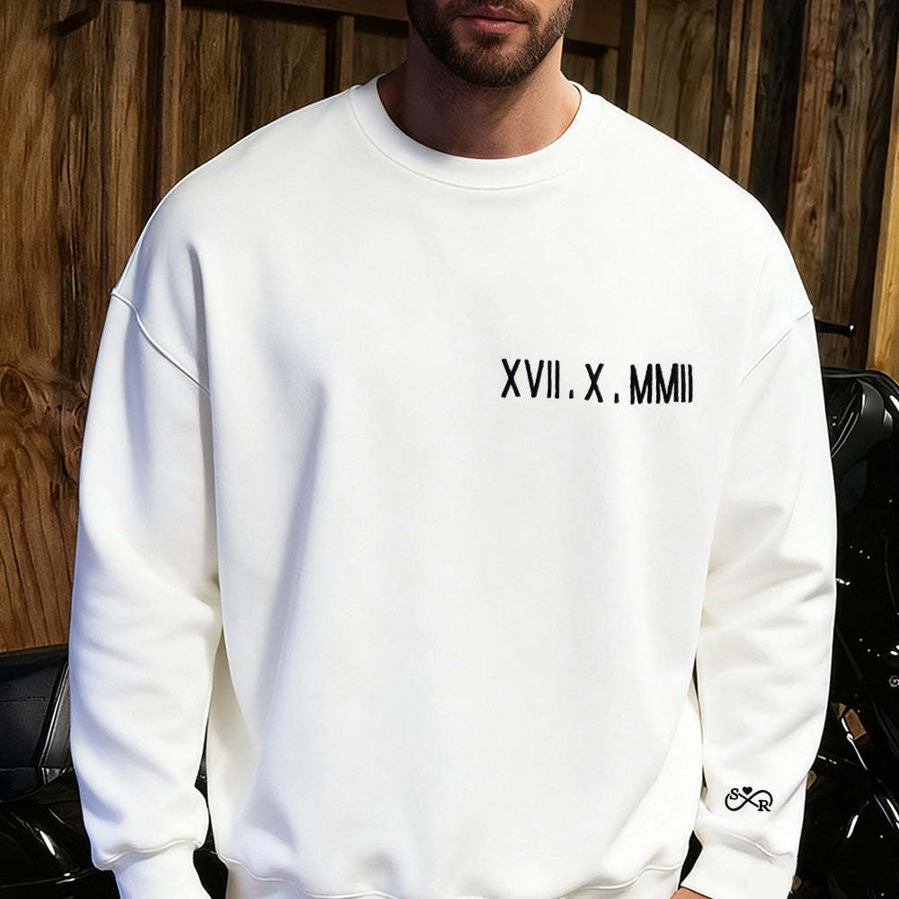Personalised Roman Numerals and Eachother Initials into the Infinity Sign by Hoodie