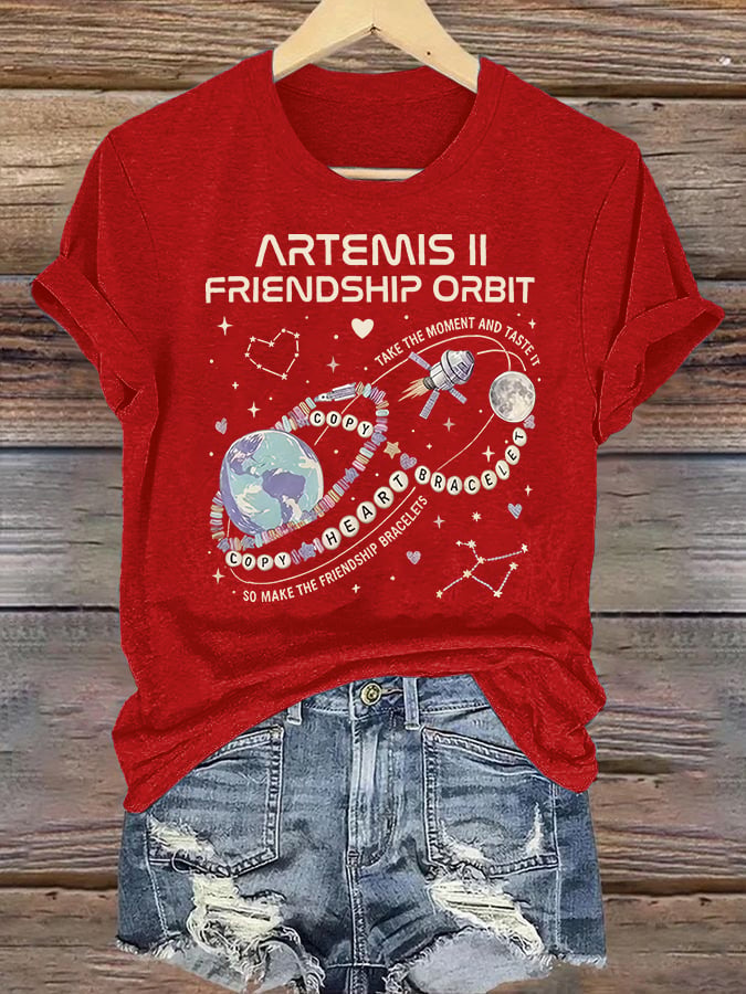 Women's Fun Planet Print T-Shirt
