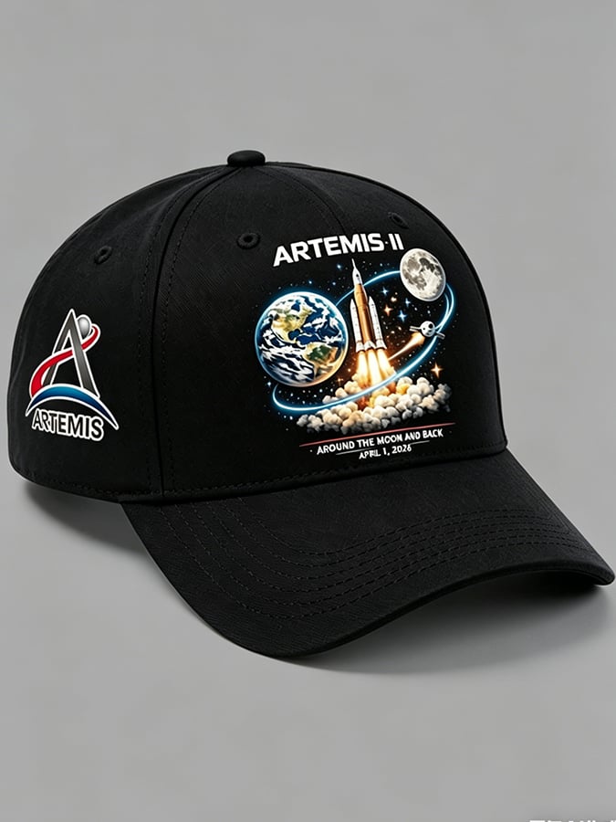 Unisex Artemis II 2026 Rocket Launch Prin Hat