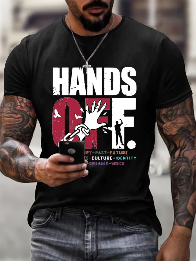 🔥Buy 3 Get 15% Off🔥Men's Hands Off Protest Print T-Shirt