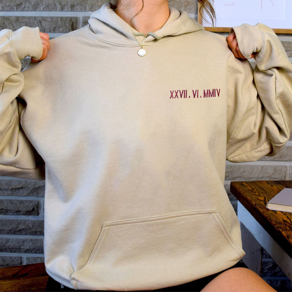 Personalised Roman Numerals and Eachother Initials into the Infinity Sign by Hoodie