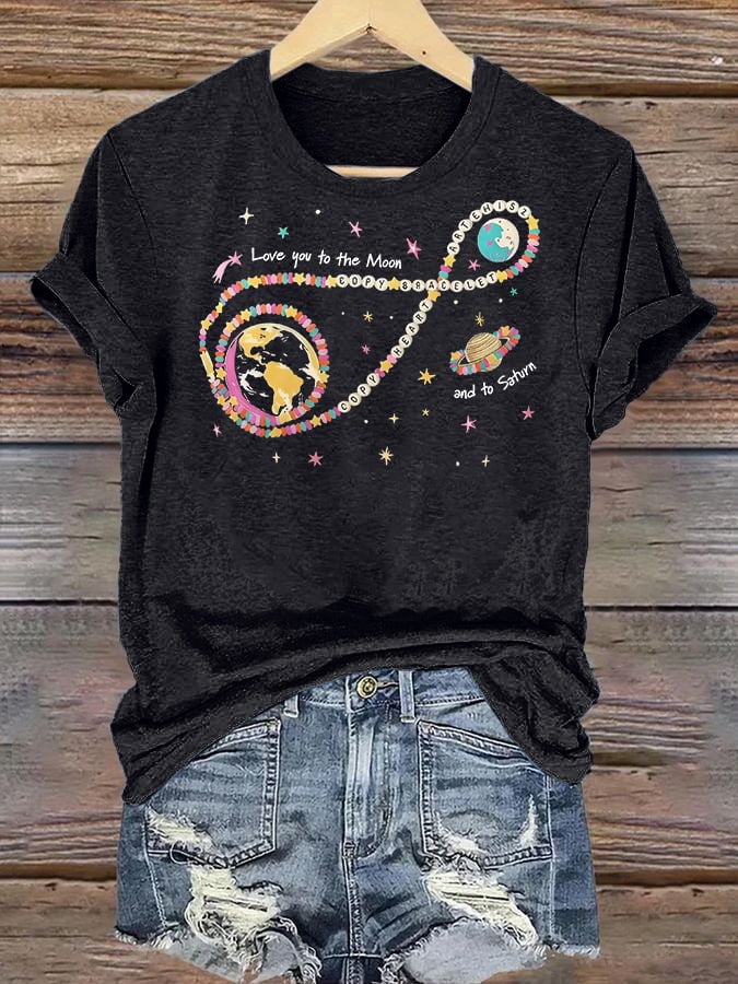 Women's Fun Planet Print T-Shirt