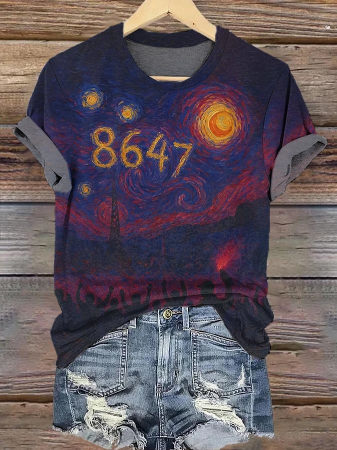 🔥Buy 3 Get 15% Off🔥Retro 8647 Starry Night Print T-Shirt