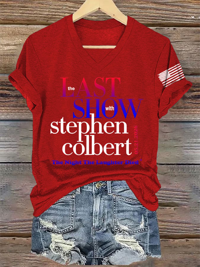 🔥Buy 3 Get 15% Off🔥V-Neck Retro Last Show 05.21.2026 The Night The Laughter Died Print T-Shirt