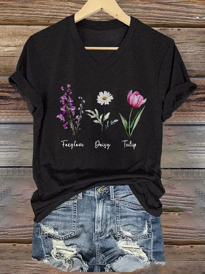 🔥Buy 3 Get 15% Off🔥Women's Floral FDT Print T-Shirt