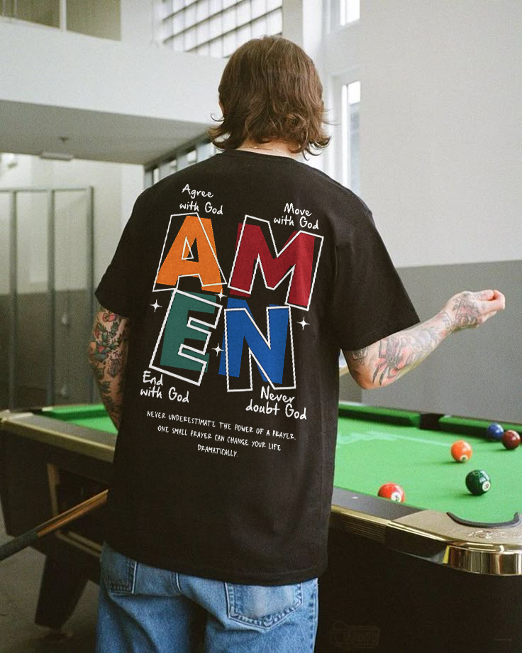 Amen With God Printed Men's T-shirt