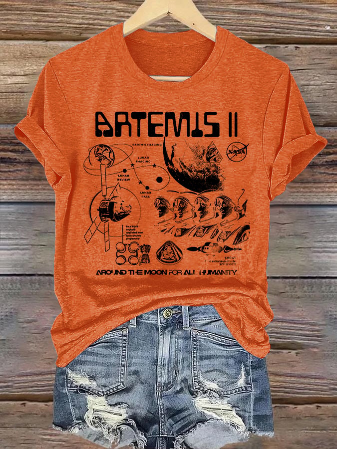 Women's Lunar Landing Character Print T-Shirt