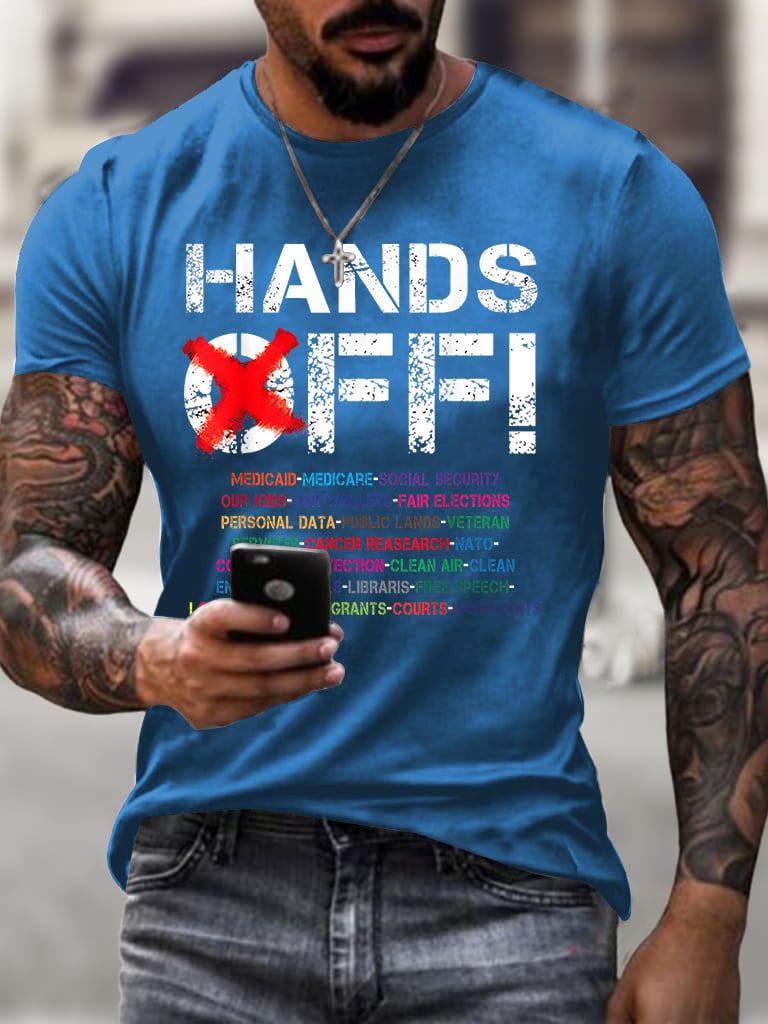 🔥Buy 3 Get 15% Off🔥Men's Hands Off Protest Print T-Shirt